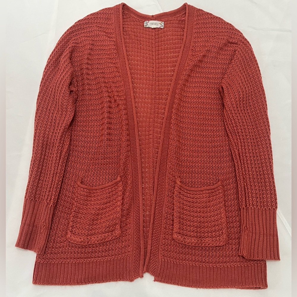 Pink Rose Oversized Cardigan Sweater